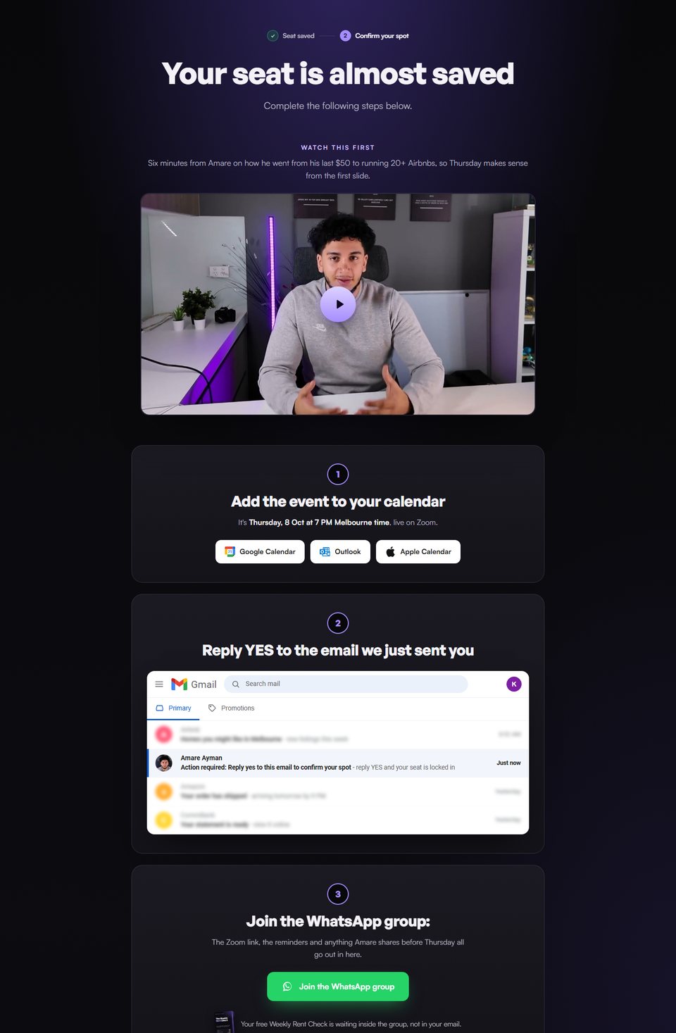 Thank-you page preview